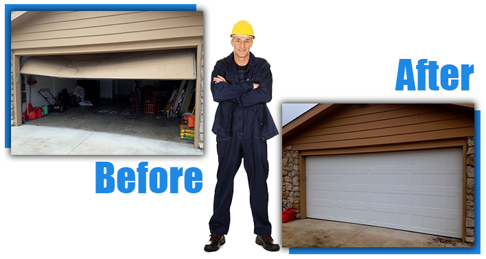 Garage Door Costa Mesa - CA - Before and after